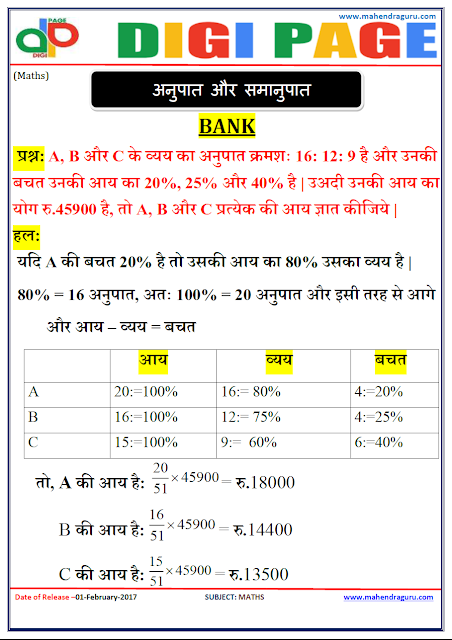  DP | RATIO AND PROPORTION  | 1 - FEB - 17