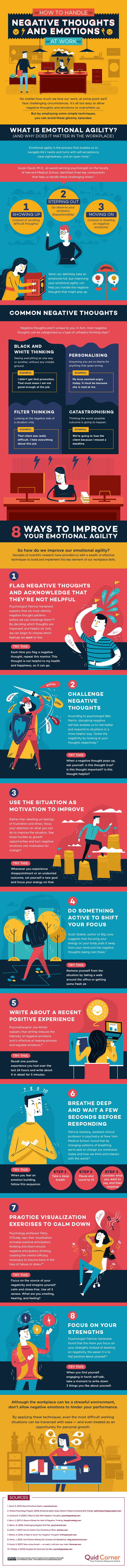 How to Handle Negative Thoughts and Emotions at Work - #infographic