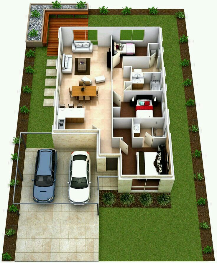 Ide Rumah Minimalis dengan Denah Rumah 3 Kamar Ukuran 6x12