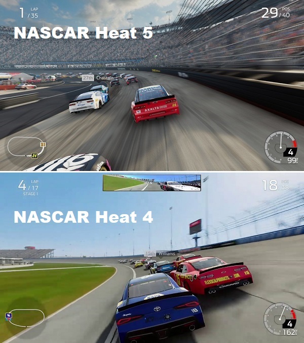 Differences between NASCAR Heat 5 vs NASCAR Heat 4