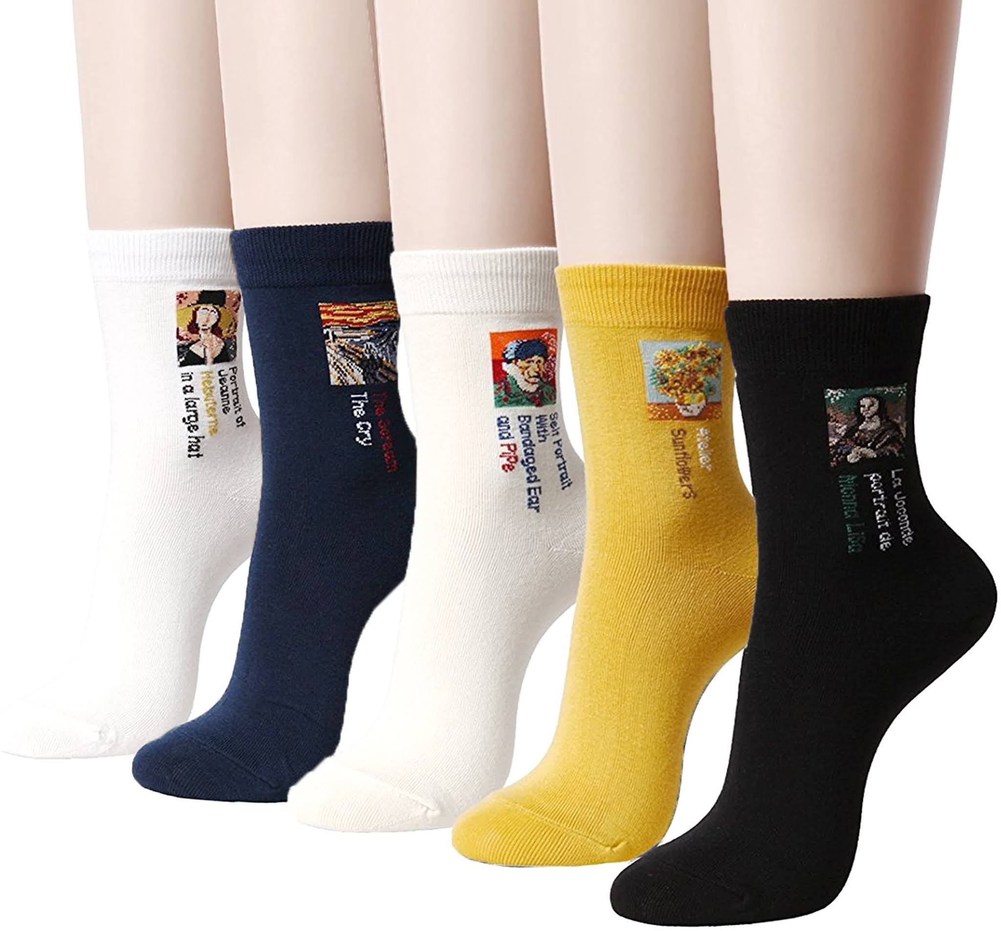 Women's Aesthetic Art Patterned Casual Socks - Famous Painting Collection