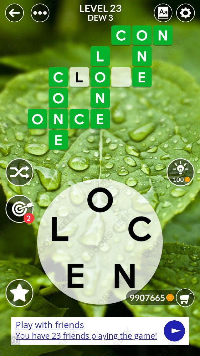 Wordscapes Level 23 Answers Doors Geek