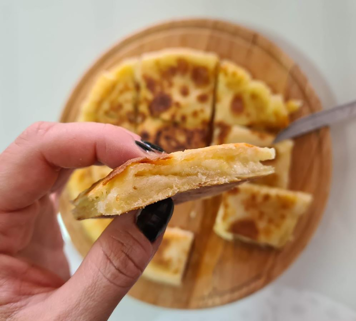 FLATBREAD FILLED WITH CHEESE AND POTATO (no yeast) Macedonian Cuisine