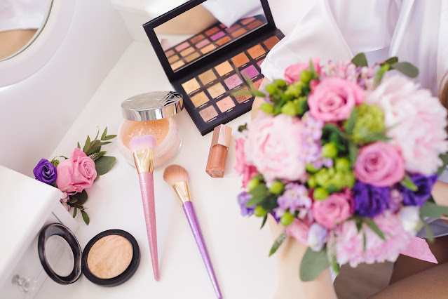 makeup and flowers