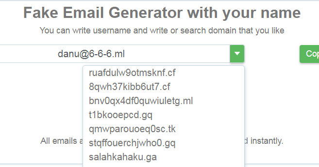 Fake email generator. Fake email generator