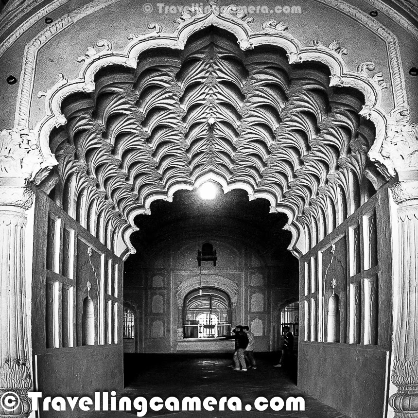 Some time back I shared about recent visit to Bada Imambara in Lucknow, which also has a maze which is popularly known as 'Bhool Bhulaiya'. This Photo Journey shares some interesting facts about Bhool Bhulaiya with appropriate photographs. Bhool Bhulaiya is probably one of best things to explore in Lucknow town and it's more fun to explore without any guide. At times guides can also add fun to this exploration process, because they also understand that people come to see a maze to have some interesting experience of getting lost. Above two photographs shows the way this maze is created. There are series of entry and exit points on both sides of this corridor. This one is one of the extreme corridors which was easy to click. Inside the maze, light was extremely low, so couldn't capture a good photographs inside the bhool bhulaiya. This photograph shows the roof-top of bhool bhuliyaa which offers some amazing views of the city on one side and Bada Imambara campus on the other. Many of the local folks in Lucknow highly recommend a visit to Bada Imambara. Lot of guides wait for tourists to serve them with a guided tour of bada Imambada and Bhool bhulaiya. Some of the guides are brilliant who take you through the tour in interesting way and ensure that you enjoy this exploration. At times, people suggest not to have a guide when going inside this maze called Bhool Bhulaiya. We also preferred not to have any guide at Bhool Bhulaiya. As we entered inside the maze, we were uncomfortable and not sure how much time it will take to come out. But it was fun to be lost and suddenly you start feeling that it's impossible to get out of this maze now. Now the trick is to follow any group which has a guide with them :) . We did the same and came out. There is a basic rule of coming out of this maze. If you want to know the trick, check out bottom of this post and if you want to have real fun, ignore it now and may come back when stuck inside. In my opinion, Bhool Bhulaiyaa is one of the best things to explore inside Bada Imambara complex. It's a must do thing in Lucknow to explore Bhool Bhulaiya and have fun with your friends & family.READ ONLY IF YOU HAVE NEVER WENT INSIDE THE MAZE - As promised, let us share the basic rule of coming out of Bhool Bhulaiya if you don't have guide with you and are stuck inside for a long time. Always take stairs going up and gradually they will lead to the roof-top. I am assuming that you are reading it while inside the maze and stuck, otherwise I will apologize to spoil the fun.