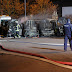 Bundeswehr jeeps burning during New Year's Eve in Leipzig