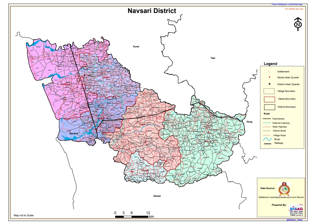 Navsari Dist Digital HD Map Pdf Download.