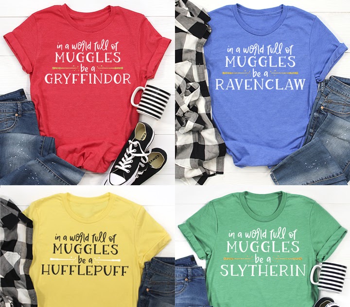 Harry Potter Hogwarts House Shirts + Free Cut Files