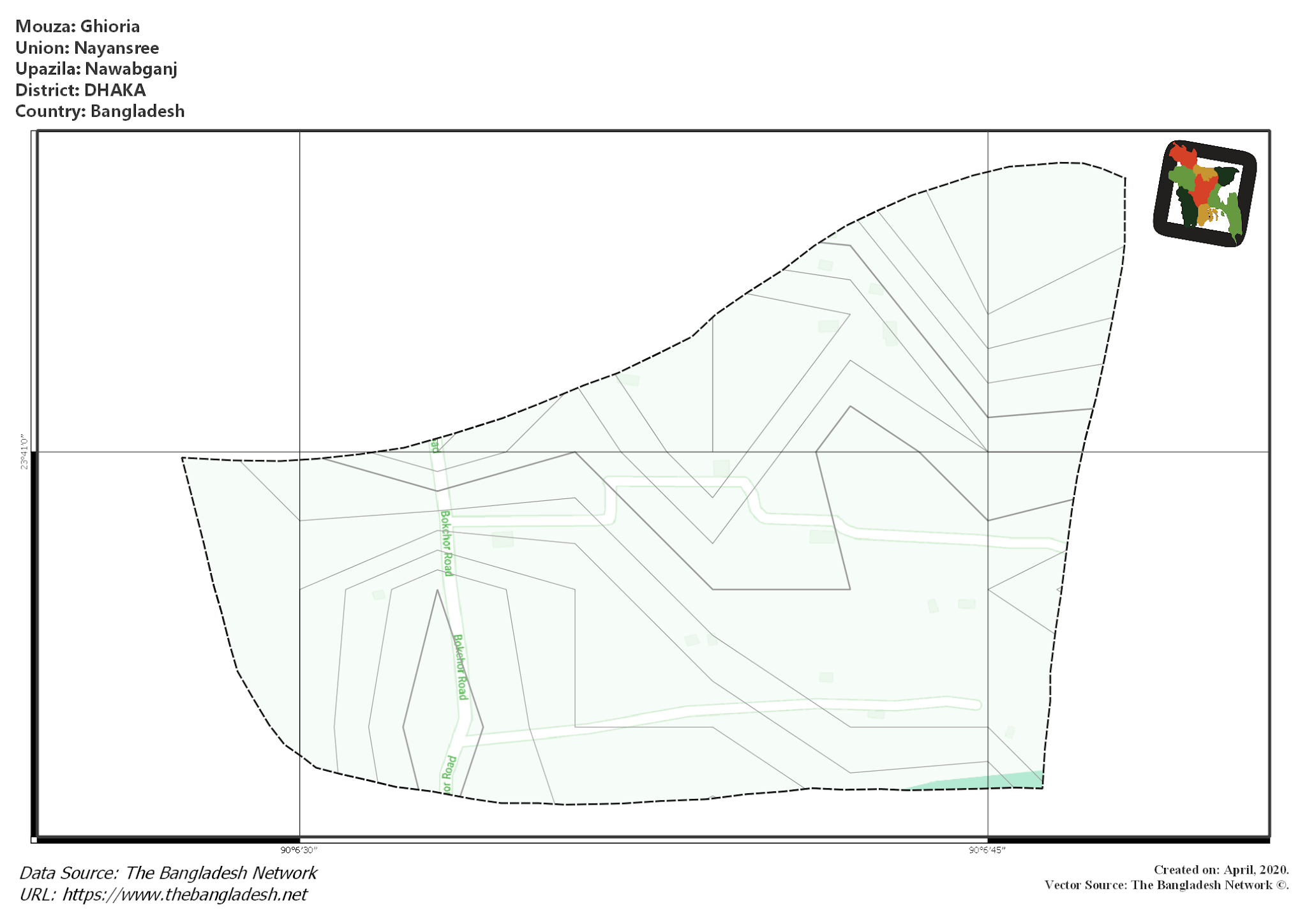 Map of Ghioria Mouza of Nawabganj Upazila, DHAKA Map of Ghioria Mouza of Nawabganj Upazila, DHAKA, Bangladesh.