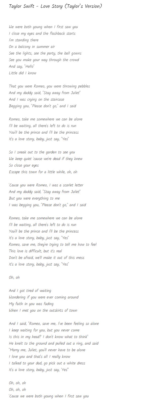 Taylor Swift Love Story (Taylor’s Version) Gambar