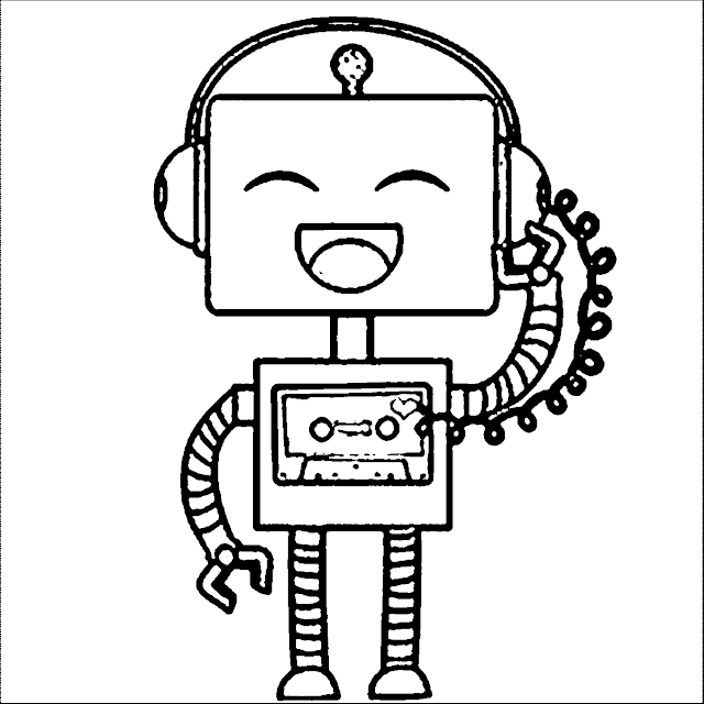 High quality robot coloring page