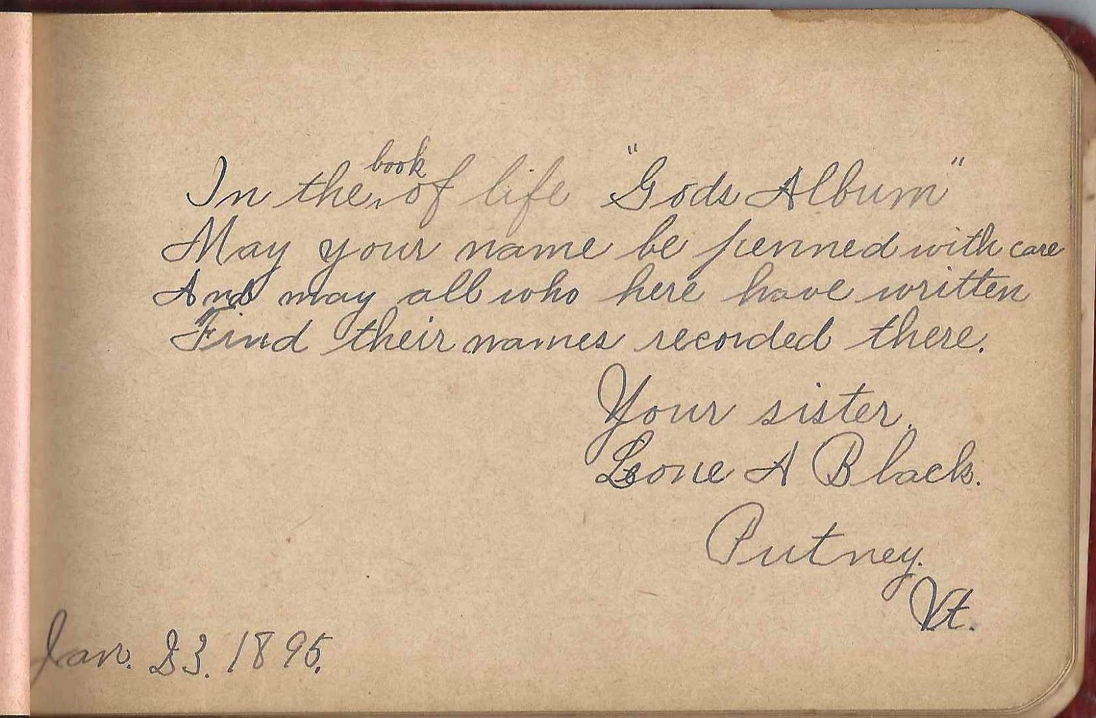 Heirlooms Reunited 1890s Autograph Album of Martha Josephine Black of