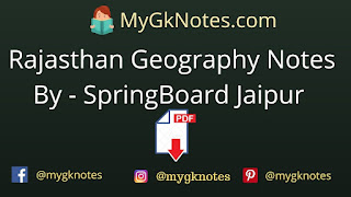 Rajasthan Geography Notes PDF By - SpringBoard Jaipur