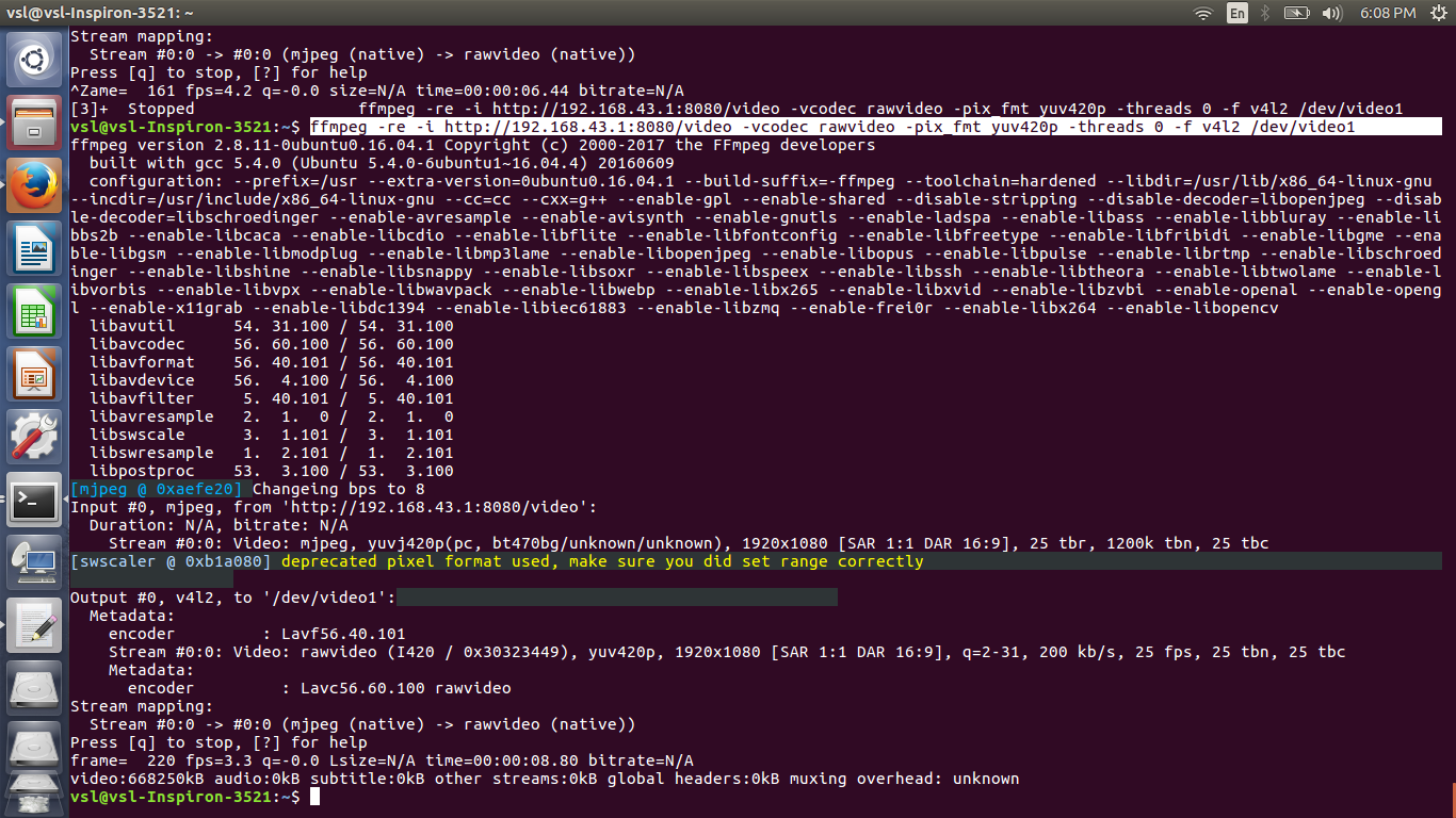 How to capture IP Camera httpstream and map to /dev/video* linux video