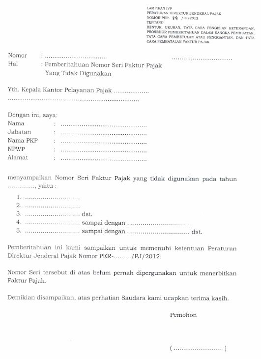 Belajar Pajak Formulir Pengembalian Nomor Seri faktur Pajak