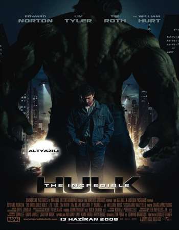 Poster Of The Incredible Hulk 2008 Dual Audio 400MB BRRip 720p ESubs HEVC Free Download Watch Online downloadhub.in