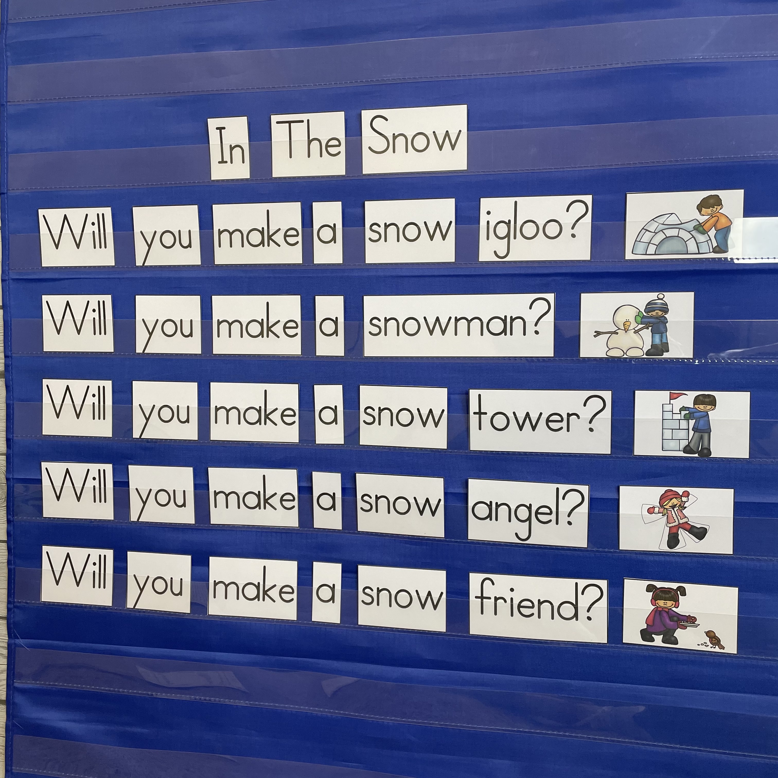 Predictable Pocket Chart Sentences for Winter (Kindergarten Literacy