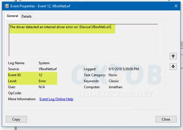 إصلاح خطأ "error on \Device\VBoxNetLwf" في نظام التشغيل Windows 10 إصلاح خطأ "error on \Device\VBoxNetLwf" في نظام التشغيل Windows 10