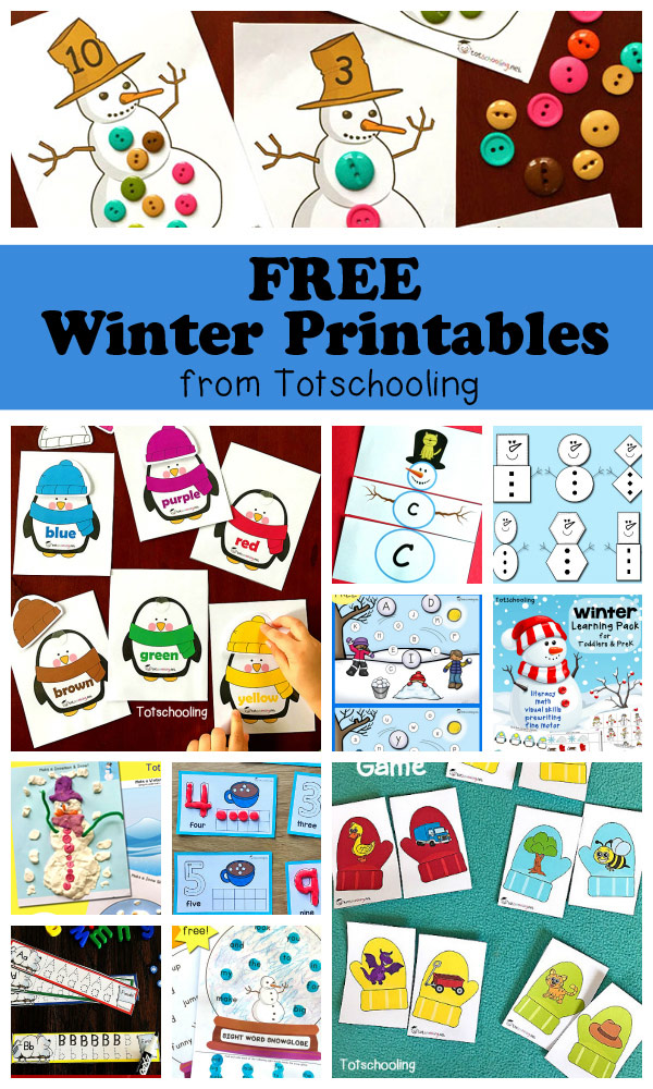 Free Winter Printables For Kids Totschooling Toddler Preschool 