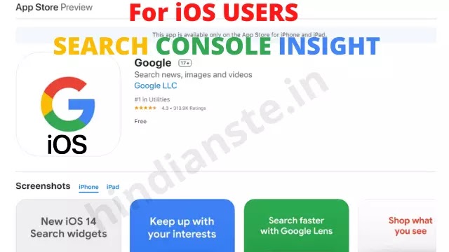 GOOGLE COSNOLE INSIGHT for iOS user