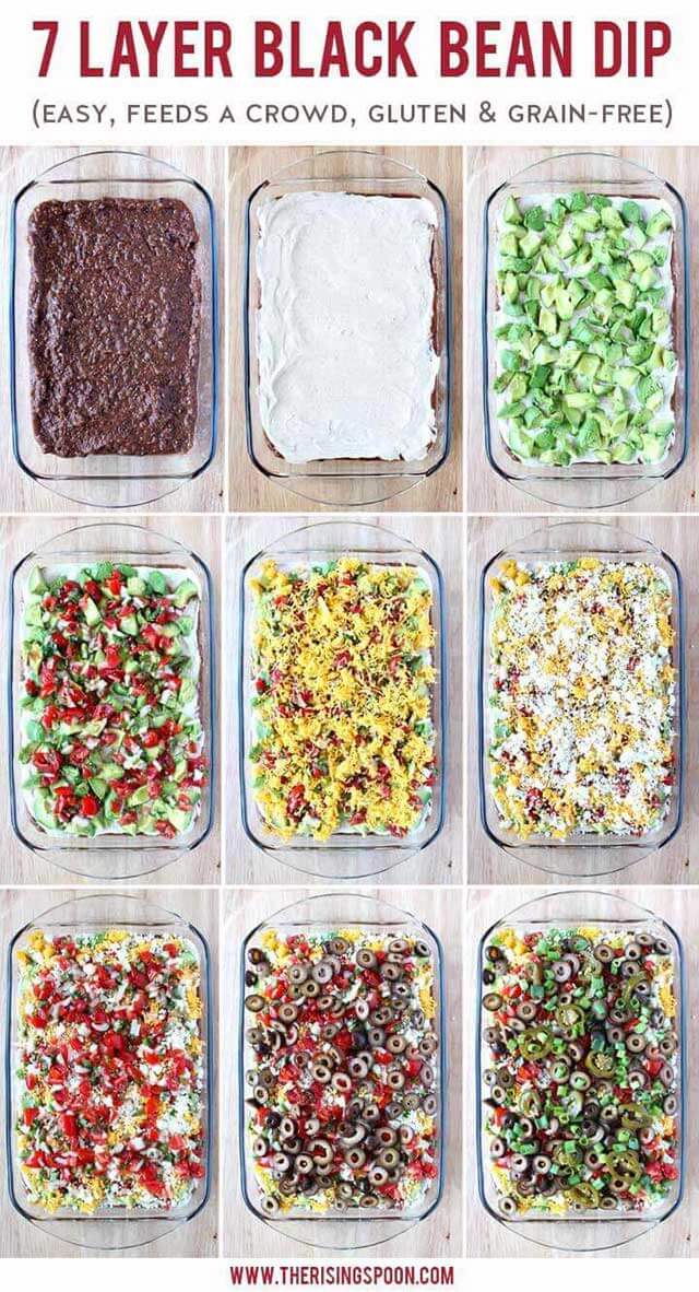 Easy 7 Layer Black Bean Dip Recipe (Perfect For Game Day & Tailgating)