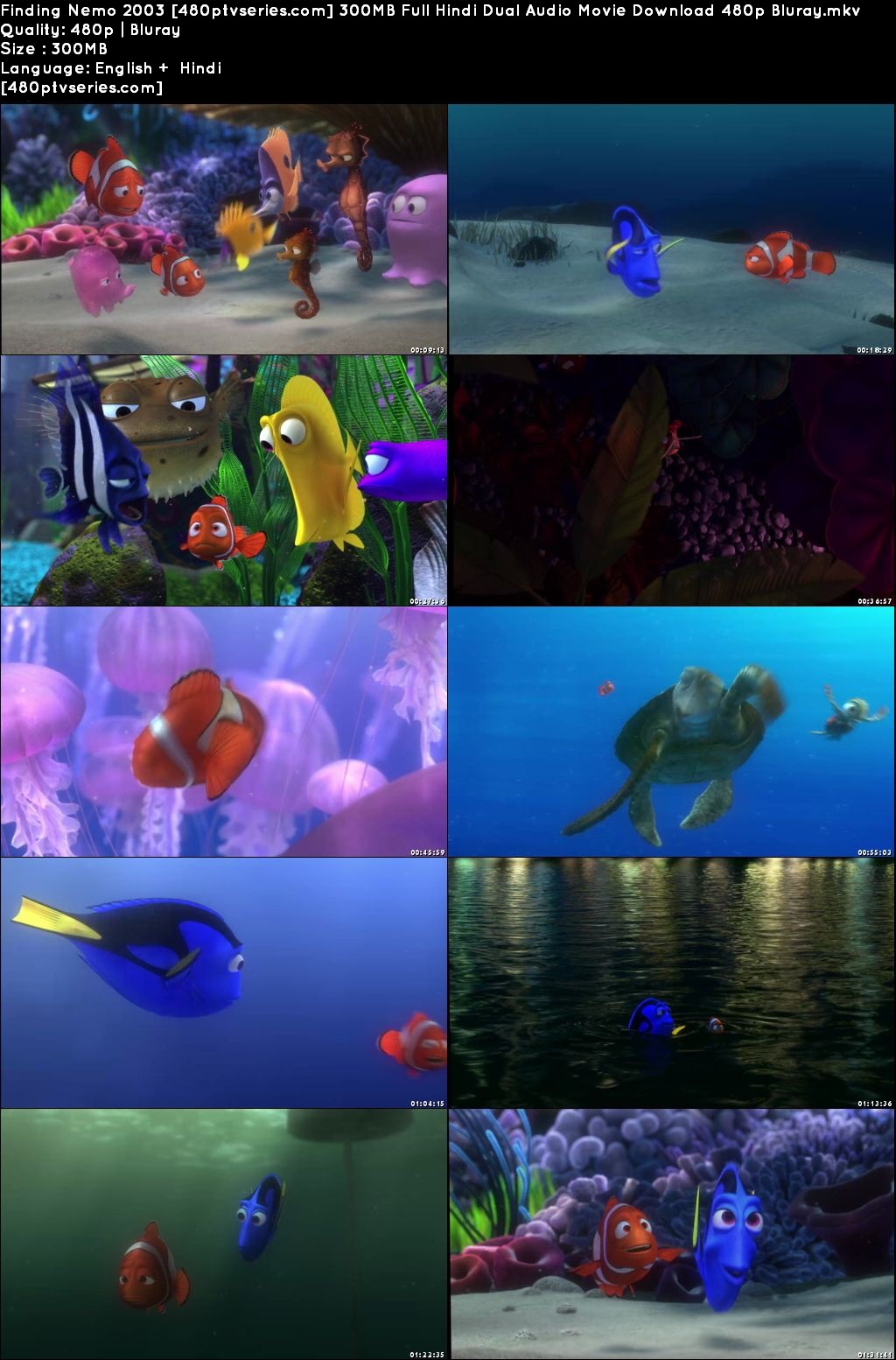 Finding Nemo 2003 300MB Full Hindi Dual Audio Movie Download 480p Bluray