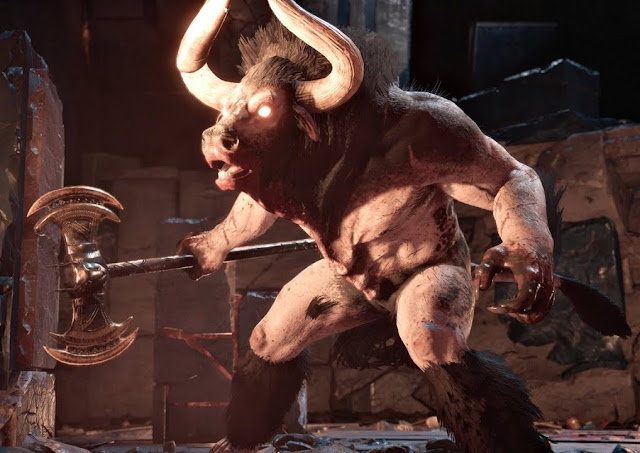 Minotaur in the Caves of Chaos Labyrinth