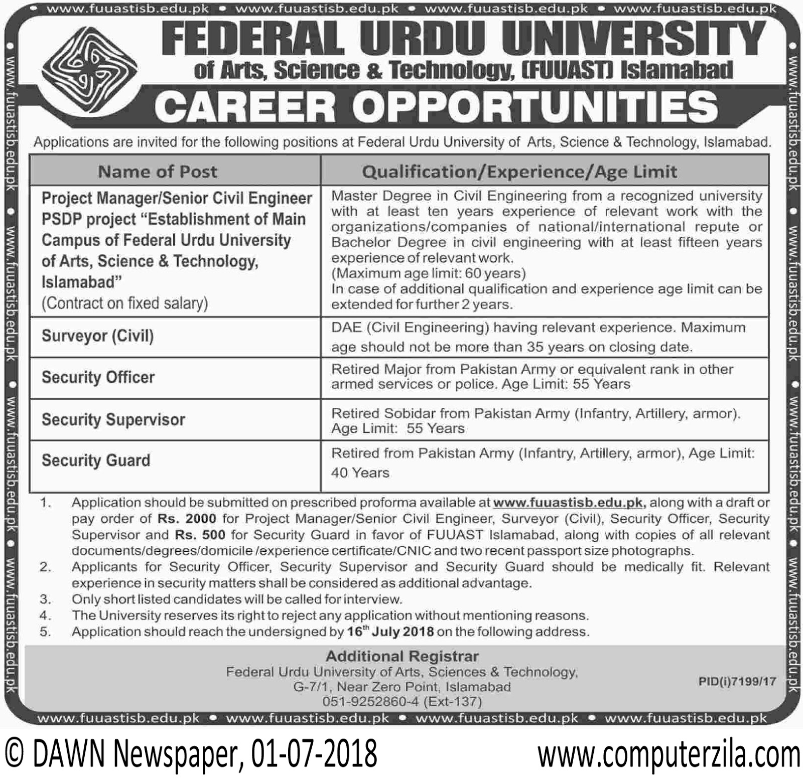 Career Opportunities at Federal Urdu University of Science & Technology