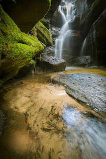 An image of waterfall at Dismals Canyon, Phil Campbell, AL