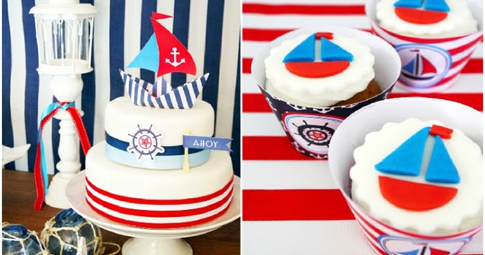 A Preppy Nautical Birthday Party Deserts Table - Party Ideas