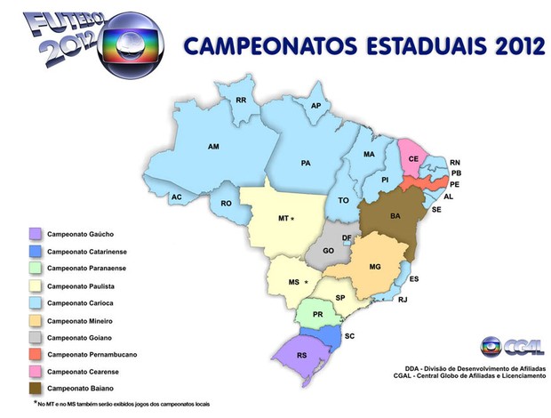 Veja os jogos dos campeonatos estaduais 2012 que serão transmitidos pela Globo
