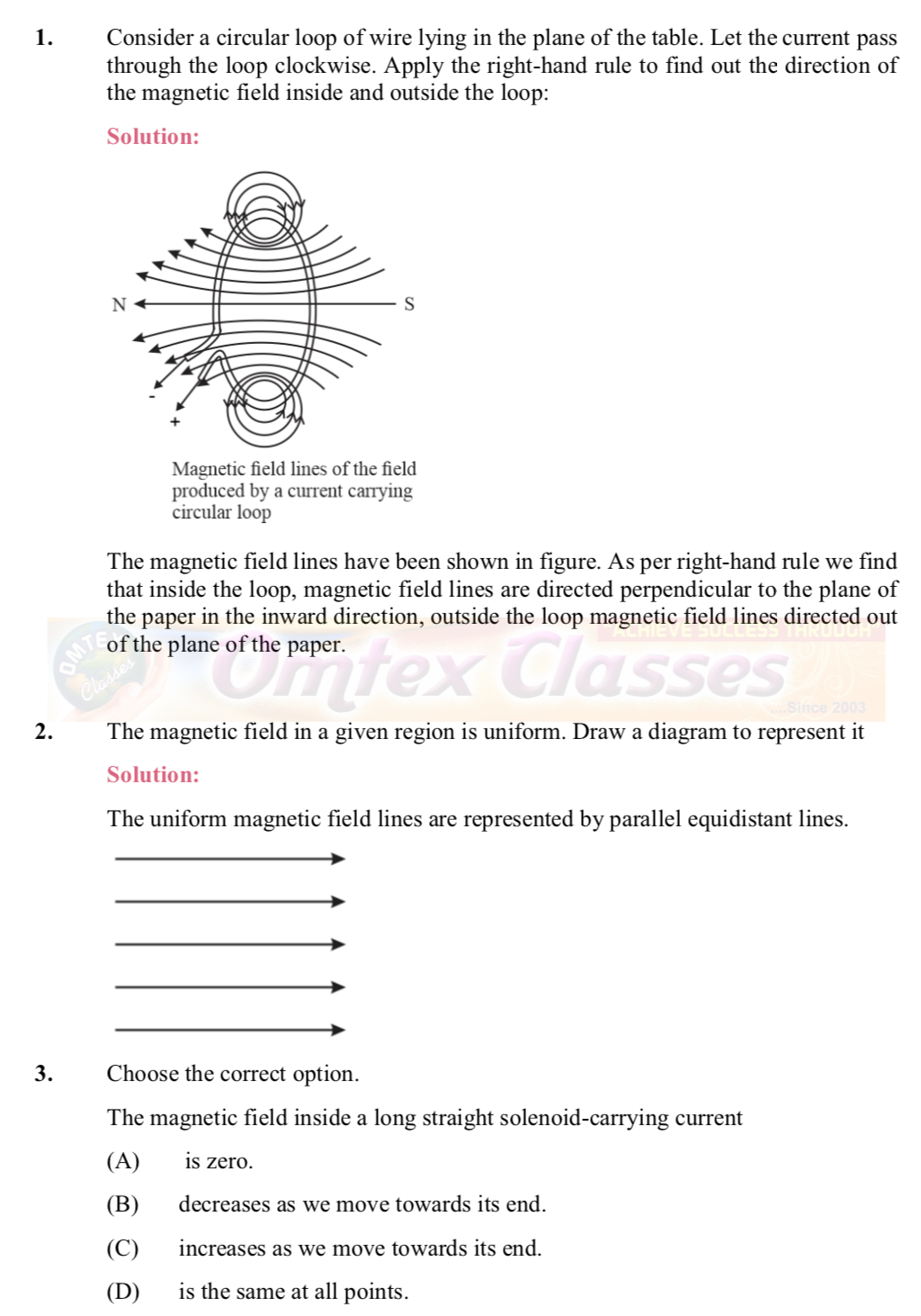 OMTEX CLASSES (k) NCERT CBSE Solutions for Class 10 Science Chapter 13
