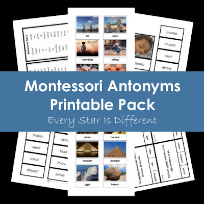 Montessori Antonyms Printable Pack