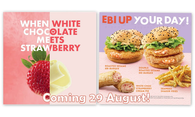 McDonald's White Choc Strawberry Cream Pie & Ebi Burgers to launch on 29th August!