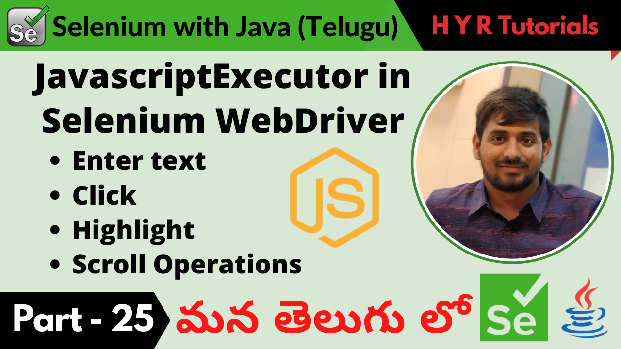 JavascriptExecutor in Selenium Driver Part 25 H Y R Tutorials