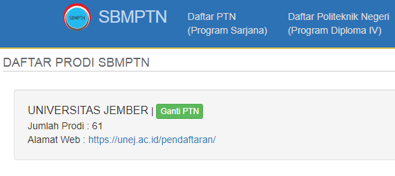 Daya Tampung Sbmptn Unej 2020 Universitas Jember Info Surabaya