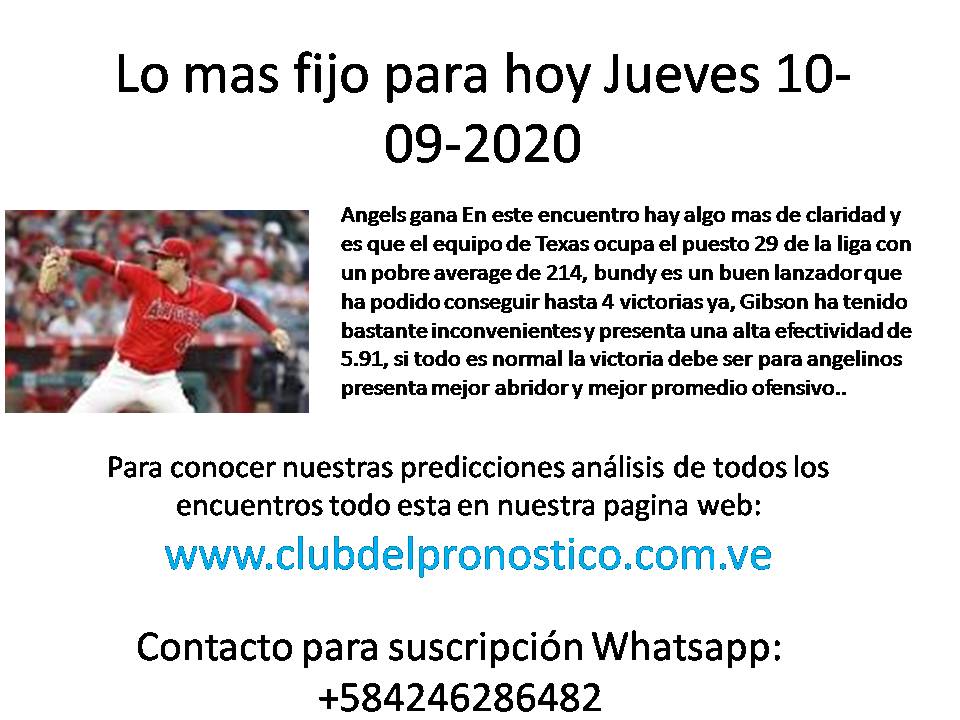 Datos de parley para hoy Jueves 10-09-2020