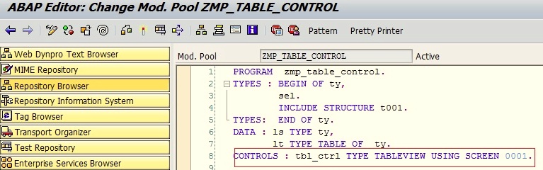 Techsap Creation Of Table Control In Module Pool Program Table Control In Module Pool Program, How To Create Table Control In Sap Abap Module Pool