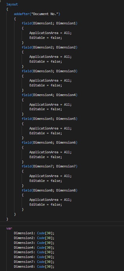 Fields to G/L Entry Page