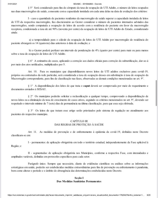 Novo decreto mantém Porto Velho e outras 11 cidades na Fase 1 e determina toque de recolher das 21h às 6h 29 Novo decreto mantém Porto Velho e outras 11 cidades na Fase 1 e determina toque de recolher das 21h às 6h