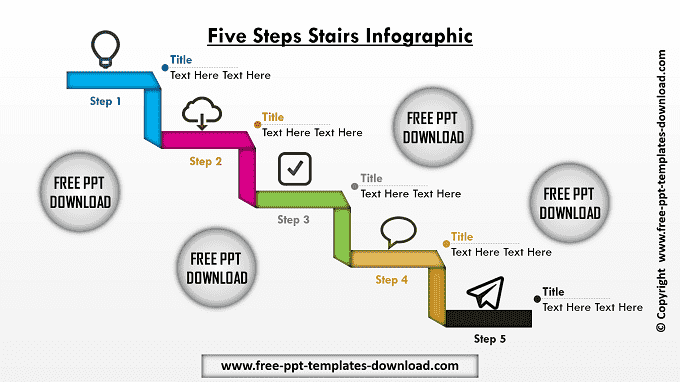 Five Steps Stairs Infographic Template Free Download