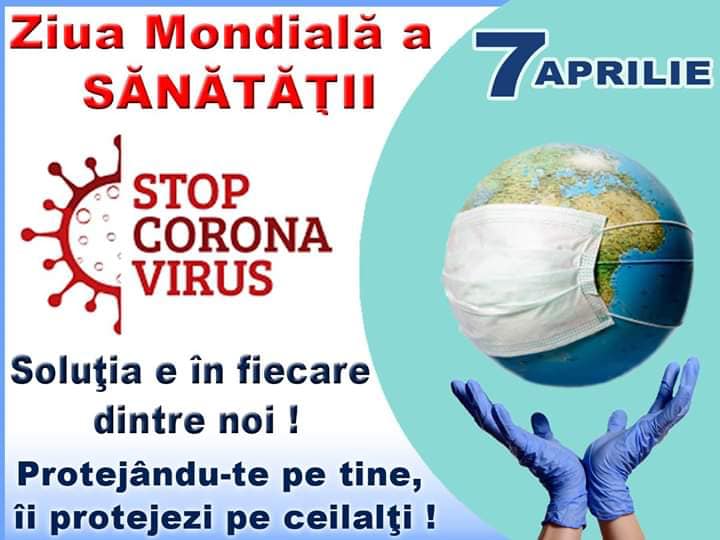 ZIUA MONDIALĂ A SĂNĂTĂŢII ESTE MARCATĂ, ÎN FIECARE AN, LA 7 APRILIE