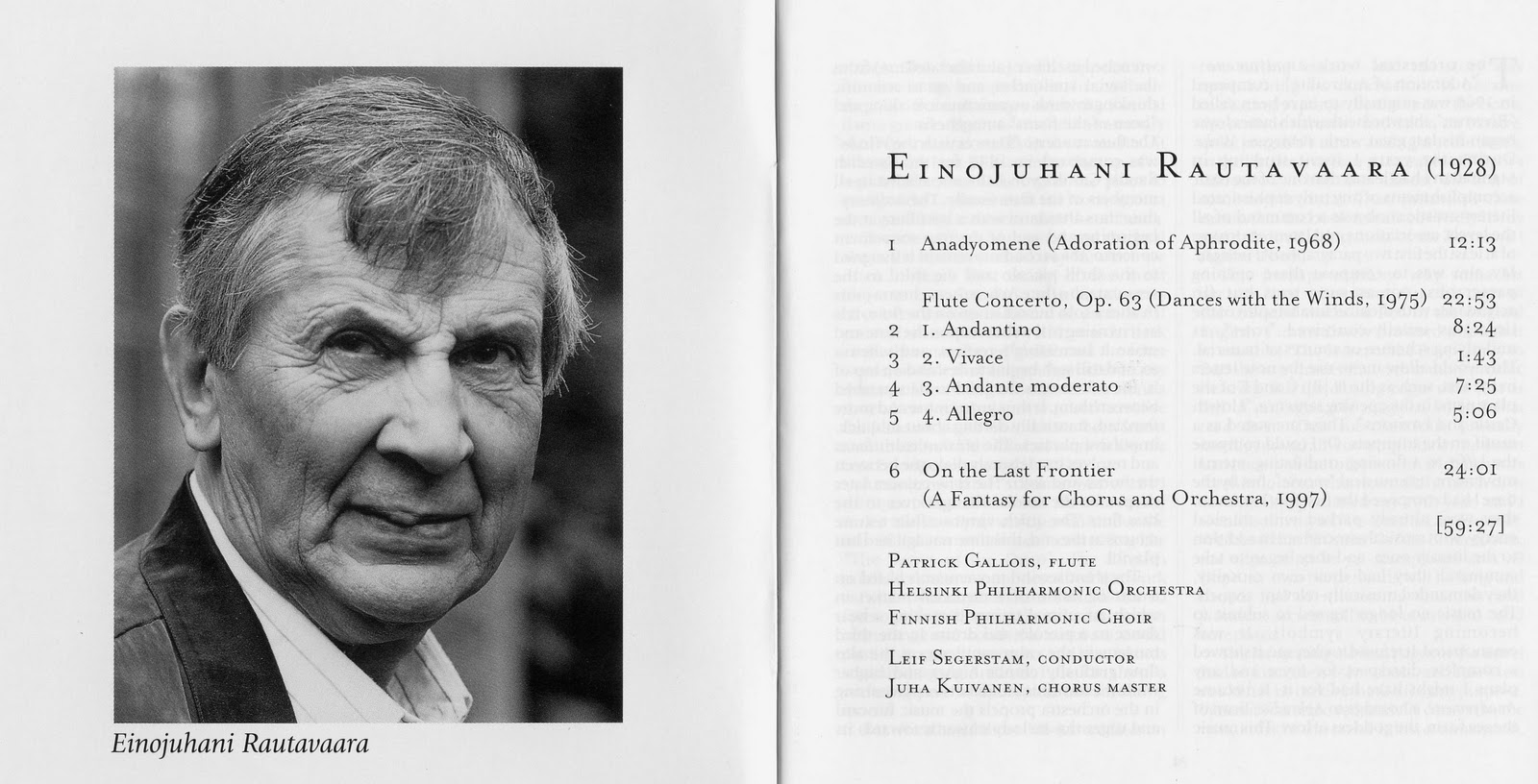 Rautavaara Flute Concerto Gallois The Flute Corner