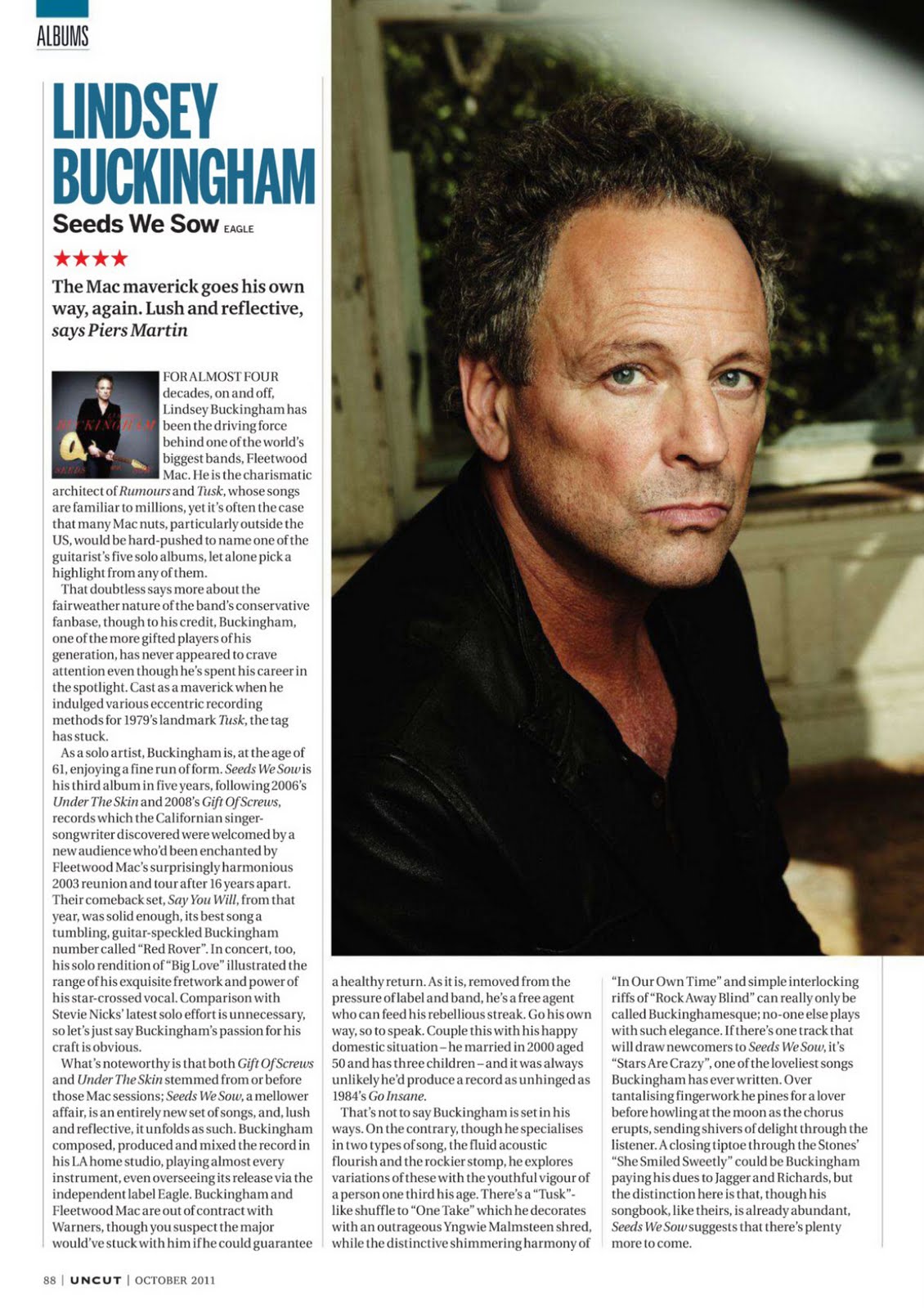 Fleetwood Mac News ALBUM REVIEW LINDSEY BUCKINGHAM SEEDS WE SOW