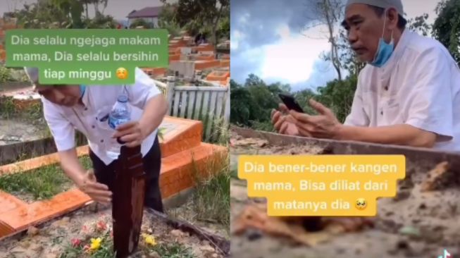 Kisah Haru Suami Setiap Jumat Ziarah ke Makam Istri, Bukti Cinta Sejati