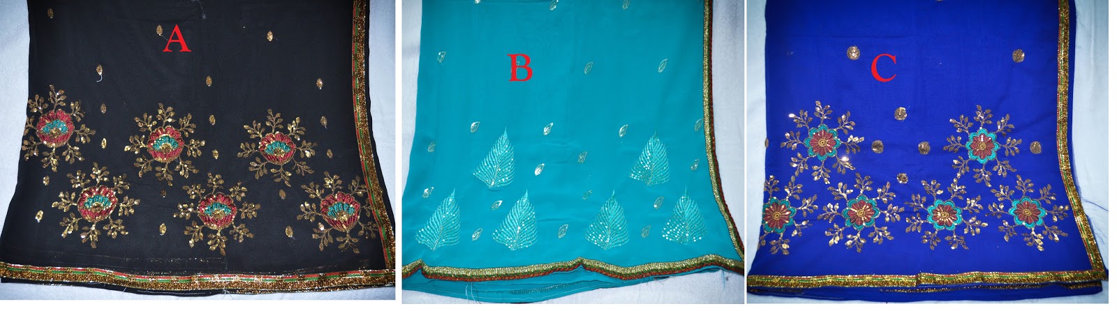 De Apple Shop Kain Sari Sulam Shiffon