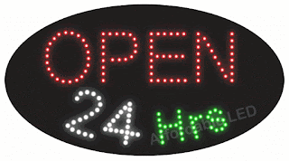 Put up the LED 24 Hrs Open Sign to let people know your are open for business | AffordableLED.com