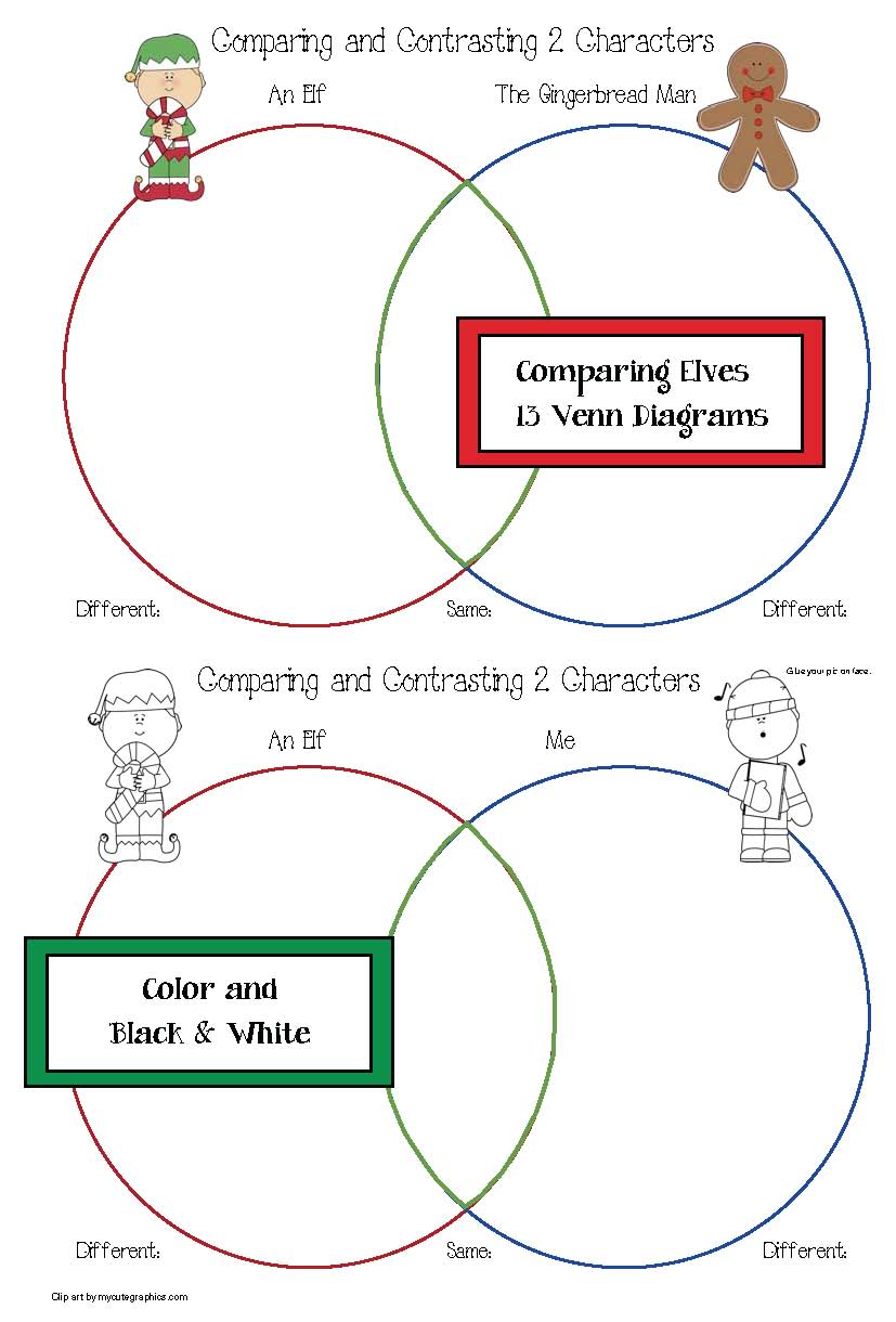 Elf-Themed Venn Diagrams - Classroom Freebies