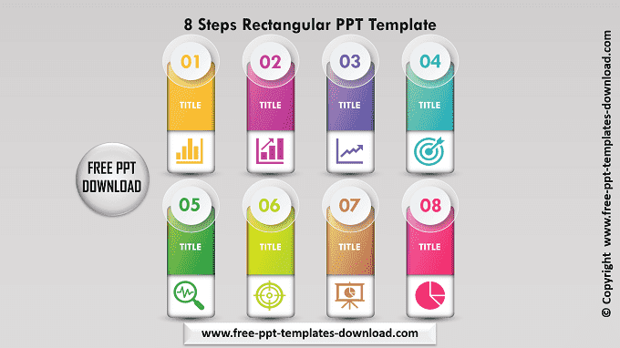 8 Steps Rectangular PPT Template Download